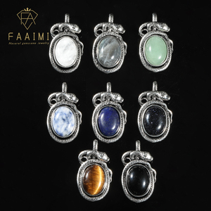 Piedra Natural cuarzo rosa amatista labradorita Ojo <span class=keywords><strong>de</strong></span> Tigre Retro estilo <span class=keywords><strong>serpiente</strong></span> cobre colgante para Mujeres Hombres joyería <span class=keywords><strong>de</strong></span> piedras preciosas <span class=keywords><strong>de</strong></span> moda - Product Image 6