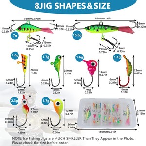 Ensemble de hameçons lumineux inversés pour la pêche sur glace avec <span class=keywords><strong>mini</strong></span>-hameçons Root pour une utilisation en extérieur en hiver - Product Image 3