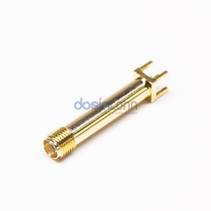 ขั้วต่อตัวเมีย SMA ยาว180องศาชุบทองสำหรับเมาท์ PCB - Product Image 1