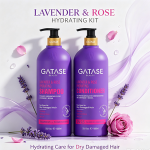 Shampooing et Après-Shampooing Hydratants Lavande & Rose 1000ml – Sans Sulfate, Apaisant pour Cheveux Secs, Abîmés et Colorés – Vente en Gros OEM - Product Image 3