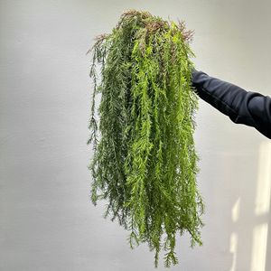Plantes artificielles suspendues Meng Jie, vert clair, vert foncé, en PVC souple, à fixer au mur, bouquet décoratif, lot unique - Product Image 3