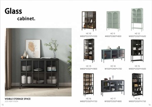 Vitrine moderne en verre avec porte battante, ignifuge, pour bureau à domicile ou chambre, nouvelle vitrine en verre, buffet en métal - Product Image 4