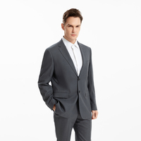 Ensemble de Costume Homme en Mélange de Laine (70%) – 2 Pièces, Simple Boutonnage, Revers Cranté, Coupe Slim, Formel d'Affaires, Personnalisable OEM – Vente en Gros
