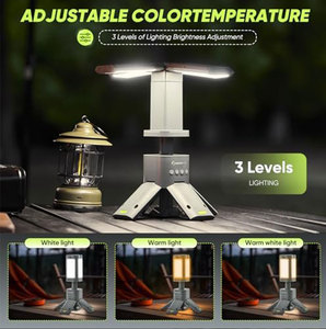 <b>Rechargeable</b> Work Shoplight Job 12000mAh Lithium Battery Cordless <b>LED</b> Work Camping Light with Telescoping Tripod - Product Image 4
