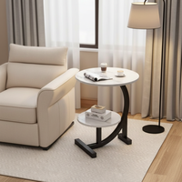 Mesa de Centro Convertible Moderna de Estilo Nórdico con Tapa de Madera de 2 Niveles para Sala de Estar, Dormitorio, Comedor, Hogar, Bar, Villa, Hotel y Apartamento