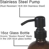 Distributeur de savon en mousse d'ambre, bouteille avec pompe en acier inoxydable, Lotion en verre, 480ml, 16oz, 10 pièces