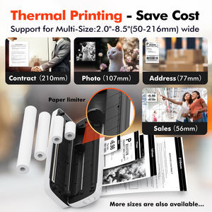 Imprimante thermique portable A4 personnalisée Luck Jingle, <span class=keywords><strong>sans</strong></span> fil, Bluetooth, <span class=keywords><strong>sans</strong></span> encre, pour photos, adresses, contrats, papier A4 - Product Image 5