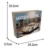 Modèle de supercar en bois à assembler soi-même, puzzle 3D en bois, kit de construction de voiture de sport, jouet éducatif artisanal