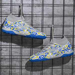 Chaussures de football originales, crampons hauts, confortables, respirantes et résistantes à l'usure, chaussures de football bleues - Product Image 5