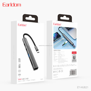 ฮับ USB-C รุ่นใหม่ Earldom 5-IN-1 พร้อมพอร์ต usb-c 2 พอร์ต พอร์ต usb3.0 1 พอร์ต รองรับการ์ด SD และการ์ด TF รุ่น HUB21 - Product Image 6