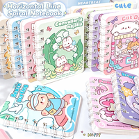 A7 Mini carnet spirale adorable et créatif, portable, pratique, format poche, pour l'école, avec motifs de dessins animés, idéal comme cadeau