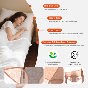 Aidingcare Bragas Menstruales Reutilizables para Mujer, 72% Nailon, 28% Elastano, Ropa Interior Menstrual - Product Image 4