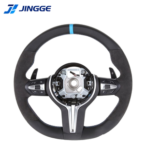 عجلة قيادة جلدية رياضية طراز <span class=keywords><strong>M</strong></span> لسيارات BMW الفئة F وX3 وX5 وM2 وF10 وF25 وF30 وF31 وM4 وM5 وE38 وE61 وE91 وE60 وE90 وF82 وE46 - Product Image 1