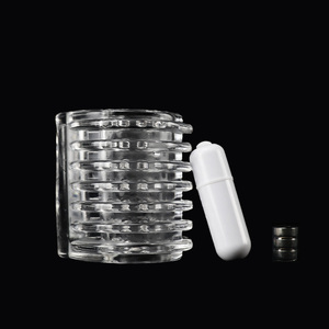 Mini Copa de Masturbación Masculina Transparente de TPE con Diseño de Túnel Interno Granulado para Sexo Vaginal - Product Image 5
