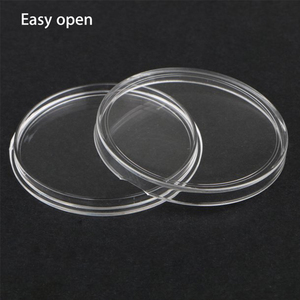 Capsule di monete in plastica addensata Design di apertura a mezzaluna a tenuta <span class=keywords><strong>Fine</strong></span> portamonete rotondo per forniture per la raccolta di monete