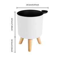 Pot de fleurs auto-arrosant sur pieds en bois, pot de fleurs sur pied, conteneur en plastique, pot à bonsaï, décorations pour la maison, intérieur