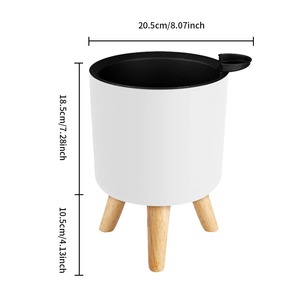 Pot de fleurs auto-arrosant sur pieds <span class=keywords><strong>en</strong></span> bois, pot de fleurs sur pied, conteneur <span class=keywords><strong>en</strong></span> plastique, pot à bonsaï, décorations pour la maison, intérieur - Product Image 3