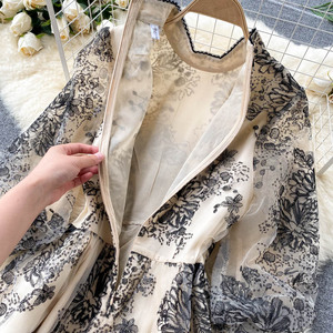 Nuovo <span class=keywords><strong>Abito</strong></span> Elegante Coreano a <span class=keywords><strong>Maniche</strong></span> Lunghe in <span class=keywords><strong>Pizzo</strong></span> Colorato per Donne, Abbigliamento Femminile all'Ingrosso - Product Image 6