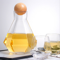 Pichet à eau en verre et cristal, bouilloire, carpe avec couvercle de boule en bois, loisirs créatifs, nouveau Design