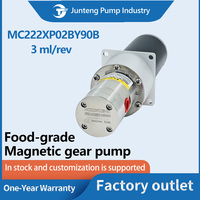 Pompe à engrenages micro à entraînement magnétique sans démontage 3 ml/rev 316L PEEK Moteur brossé pour machine de remplissage aseptique de lait UHT