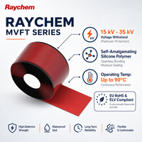 Ruban isolant auto-amalgamant en silicone Raychem MVFT-G-2-12 pour barres omnibus et appareillage de commutation de centres de données, sans suivi