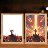 Vente chaude vierge marie jésus Religion 4D LED éclairage peinture cadre Photo Miracle lampe chrétien anniversaire chambre décor cadeaux