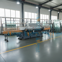Machine à chanfreiner et polir le verre à 9 moteurs, prête à être expédiée, machine à meuler le verre verticale 220V 380V 60HZ