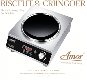 Cuisinière à induction commerciale haute puissance pour usage domestique, commande tactile AU, panneau en cristal noir, étanche, 3500W, acier inoxydable concave - Product Image 3