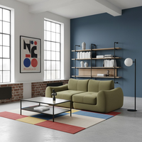 Canapé-lit double moderne minimaliste compressible et confortable avec revêtement en tissu pour hôtel et appartement