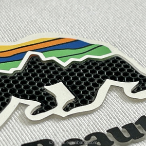 Tùy chỉnh 3D dập nổi cao su Silicone truyền nhiệt vá logo cho T-Shirts thời trang trang phục caps-gấp Kích thước - Product Image 4