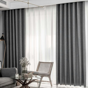 Tissu polyester couleur café brun gris pour rideaux de chambre à coucher, tissu pour rideaux occultants à 100% pour la maison et l'hôtel - Product Image 1