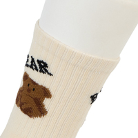 Mignon ours blanc étudiant chaussettes confortable coton anti-dérapant respirant avec logo sur le corps