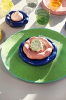 Nordic Ins Assiettes à dessert en forme de beignet créatif Assiette en céramique potelée en grès émaillé de couleur