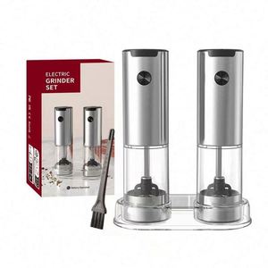 Electric Salt Pepper Grinder Set One-handed Automatic Operation White LED <b>Light</b> Dual Charging Base Adjustable Coarseness - Product Image 1