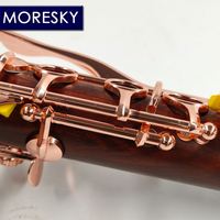MORESKY Professional Mopane Wood Clarinet BB Tone Rose Gold Copper-Nickel Keys Customizable Soprano M16 (OEM) Made in China