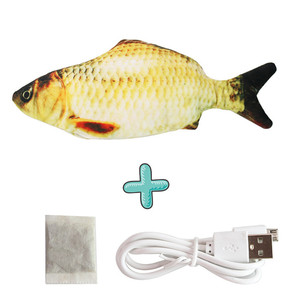 ของเล่นปลาเต้นไฟฟ้าแบบจำลองขนนุ่ม ชาร์จผ่าน <span class=keywords><strong>USB</strong></span> สำหรับแมว - Product Image 2