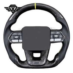 Superventas para Toyota Land Cruiser Prado LC300 LC200 LC70 FJ70 volante fibra <span class=keywords><strong>de</strong></span> carbono costura amarilla con paletas <span class=keywords><strong>de</strong></span> cambio - Product Image 1