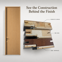 UL Listed 20/60 Min Fire Rated Wooden Door Modern Interior Timber Fireproof Door Single Leaf Flush Door for Hotel Apartment
