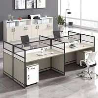 Postes de travail modulaires convertibles modernes avec cloison pour 2, 6 ou 8 personnes