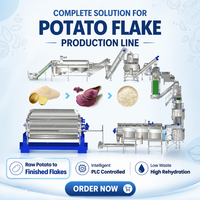 Ligne de production de poudre de pomme de terre floconnée de qualité stable 1200 kg/h, équipement de fabrication de farine de patate douce avec sécheur à tambour