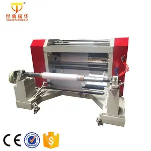 Machine de refendage de rouleaux de film plastique jumbo pour étiquettes de ruban Bopp en papier à tourelle duplex à vendre