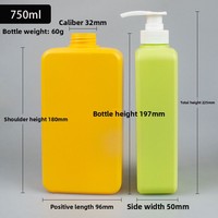 Bouteilles de savon liquide en plastique HDPE écologiques personnalisées en gros, bouteilles de nettoyant pour le visage avec pompe, bouteilles de lotion carrées de 150 ml