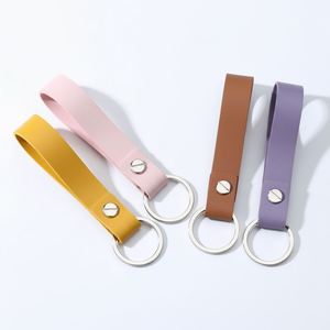 Quick Shipping PU Leather Embossed Durable High Quality Keychain Business Gift for <b>Men</b> Women Car Key Strap & Waist <b>Keyring</b> - Product Image 1