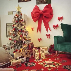 Kit de nœuds rouges surdimensionnés 80x75cm en matériau EVA pour décorations de mariage et de Noël - Product Image 2