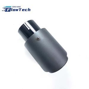 Punta de escape universal para coche, diseño de borde recto de fibra de carbono negro mate, para accesorios de modificación de vehículos - Product Image 2