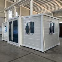 Maison conteneur modulaire portable et extensible, préfabriquée double face, mobile avec salle de bain et cuisine, idéale pour camp de chantier