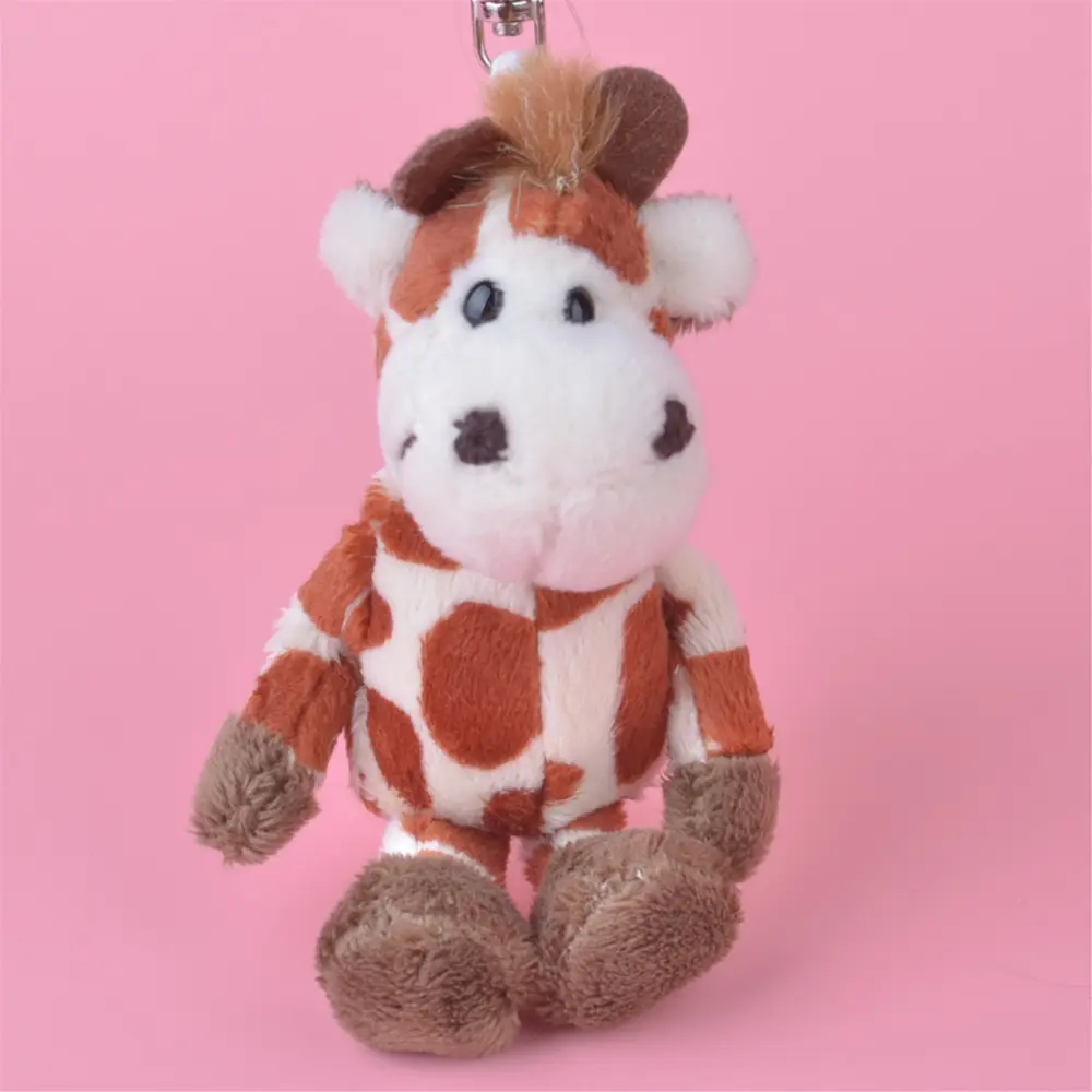 Wholesale Cartoon Giraffe plush toy keychain custom Pendant for Backpack Handbag Schoolbag Giraffe
