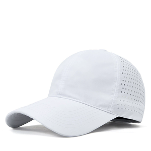 Coloris de chapeau imperméable imprimé personnalisé Séchage rapide Découpé au laser Trou Sports Soft 6 Panel Polyester Casquette de baseball - Product Image 5