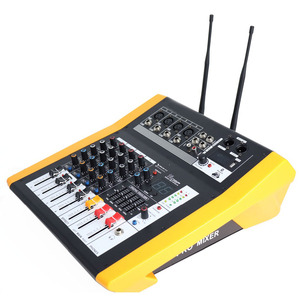 Mezclador de Potencia Profesional con Micrófono Inalámbrico y Reproductor MP3 Integrado, Nuevo Diseño, 250w X 2 + 48V Phantom, para Karaoke - Product Image 6