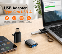 Lot de 2 adaptateurs OTG mini USB-C vers USB 3.0, connecteur portable Type-C pour Samsung S24 S23, MacBook, iPad, clé USB et souris